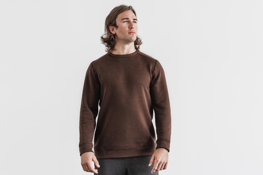 NOBULL Men's Performance Crew Sweatshirts - Mocha - Ireland (7810ZIKAJ)